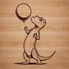 An illustration of a reptile with scaly skin and a long tail, suitable for vector design.