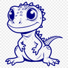 Scaly Skin Animal Design A digital illustration of a reptile with scaly skin and sharp claws.