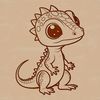 An illustrative design of a lizard in a 2D vector format.