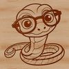 Funny Snake Wearing Glasses A reptile wearing glasses in a humorous illustration.
