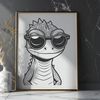 Cartoon Lizard in Shades A cartoon lizard wearing sunglasses, depicted in vector format.