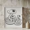 Snakes in Digital Vector Art A digital illustration of a snake, suitable for vector graphics and cutting machine designs.