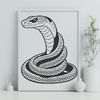 A digital illustration of a serpent, suitable for vector graphics and cutting machines.