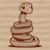 A digital illustration of a snake, suitable for vector art and design projects.