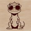 A reptile wearing sunglasses, illustrated in vector format.