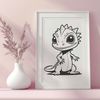 Lizard Illustrations in Various Poses A detailed illustration of a lizard in various poses.