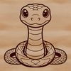 Snake Illustration Vector Graphic A simple illustration of a snake with scales, suitable for vector graphics and cutting machine designs.