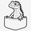 Pocket Lizard SVG Graphic A detailed vector illustration of a lizard peeking out of a pocket.
