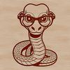 Snake Wearing Specs Vector Illustration A cartoon snake wearing glasses is depicted in this vector illustration.