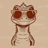 A cartoon-style illustration of a reptile wearing sunglasses.