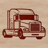 Large Vector Truck Illustration A large semi truck with a trailer, depicted in detailed vector graphics.