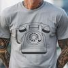 Classic Phone Icon in Vector Format A 2D vector representation of a classic telephone, suitable for digital designs.