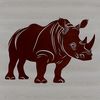 A detailed illustration of a rhino in a natural habitat, suitable for vector design and cutting machine projects.