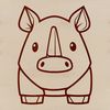 Wild Animal SVG Clip Art Design An SVG vector graphic of a rhino animal, suitable for various applications.