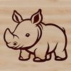 Vector Animal Clip Art Design A detailed illustration of a rhino in a realistic style, suitable for use as clip art or vector design.