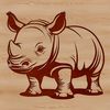Close-up Rhino Illustration A close-up illustration of a rhinoceros' distinctive features.