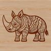 African Savanna Icon A large herbivorous mammal with a distinctive horn on its nose, commonly found in African savannas.