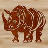 African Rhino Clip Art for Cricut and Cutting Machines A large African rhinoceros standing in its natural habitat.