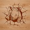 A detailed illustration of a rhino, suitable for vector design and cutting machine applications.