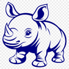Large mammal with distinctive horn and gray skin, native to Africa and Asia.