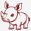 Creative Rhino Digital Artwork In DXF For Free Download