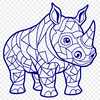 Rhino Digital Art In SVG, PNG, PDF And DXF File Formats