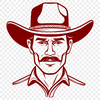 Customizable Cowboy Clip Art Design A cowboy illustration created in vector format for easy editing and customization.