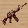 A detailed illustration of a rifle, suitable for cutting machine designs and commercial vector art projects.