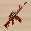 A detailed illustration of a rifle, suitable for vector design and cutting machine use.