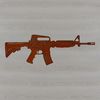 A detailed illustration of a rifle with intricate components, suitable for vector art designs.