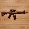 A detailed vector illustration of a rifle, suitable for cutting machines or laser cutters.