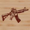 A detailed illustration of a rifle, designed as vector art for crafting and cutting machine projects.