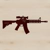 Illustrated rifle with detailed design, suitable for vector art projects.
