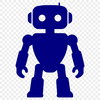 A futuristic robot in 2D vector format designed for commercial use.