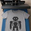 A futuristic robot figure designed as a vector art file for cutting machines and laser engraving.