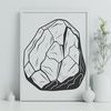 Geometric Rock Vector Graphics A high-quality vector illustration of a rock suitable for various design applications.