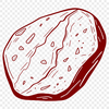 Grayscale Rock Illustration A 2D illustration of a rock in various shades of gray, suitable for vector design and cutting machine applications.