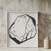 3D Rock Vector Design A digital illustration of a 3D rock shape, suitable for vector design and cutting machine applications.