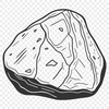 A high-quality digital illustration of a rock in vector format, suitable for various applications and designs.