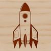 Rocket Ship SVG Cut File Template Vector design of a futuristic rocket ship for cutting machine stencils or laser cutting projects.