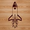 Beautiful Rocket Ship in Space A detailed illustration of a futuristic spaceship in space, designed as vector art.