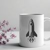 Modern Rocket Ship Design Free Download A futuristic spacecraft with sleek lines and glowing engines, designed as a vector graphic.