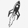 Starlight Spaceship Vector Graphic Vector illustration of a futuristic spaceship in space with stars and galaxies.