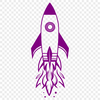 Stellar Voyager in Space A futuristic spaceship soaring through a starry night sky in vector design format.