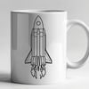 Free SVG Rocket Ship Graphic A sleek and futuristic spaceship design created as an SVG file for digital use.