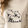 Large Rodent Vector Graphic A large rodent with webbed feet, typical of the capybara species.