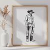 Classic Western Vector Illustration A vector illustration of a cowboy in a classic western outfit.