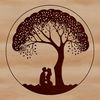 Intertwined Branches Love Symbol A stylized illustration of a tree with intertwining branches forming a heart shape, symbolizing love.