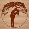 Intertwined Bliss An elegant vector design featuring a tree with intertwined lovers, ideal for crafting with a cutting machine or laser cutter.