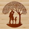 Romantic Branches Vector Art A stylized illustration of a tree with intertwined branches and leaves, representing love and romance.